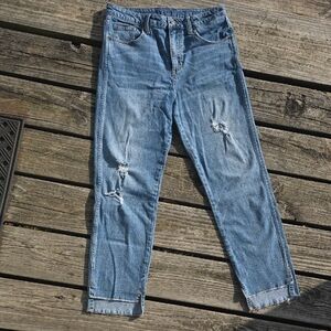 Lucky Brand Light Blue Distressed Straight Leg Jeans